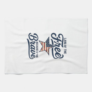 Land der Freien Patriotisches Vintage-Shirt-Design Geschirrtuch
