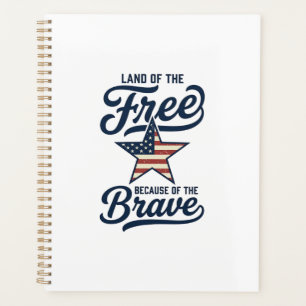 Land der Freien Patriotisches Vintage-Shirt-Design Planer