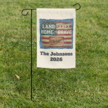 Land der Freien - Personalisiertes Gartenschild