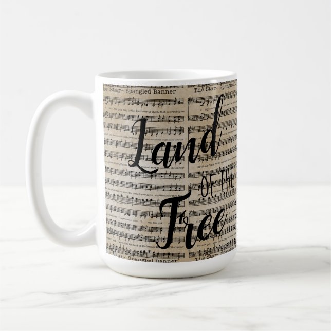 Land der Freien Star-Spangled Banner Holzbox S Kaffeetasse (Links)
