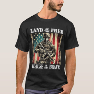 Land der freien tapferen Kriegsveteranen-Tag-Erinn T-Shirt