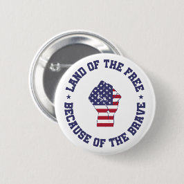 Land der freien USA Flag Patriotic Button