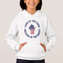 Land der freien USA Flag Patriotic Hoodie