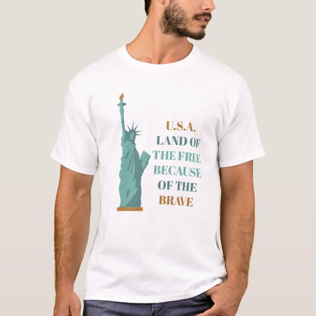 Land der Freien USA Patriotische Amerikanische Fre T-Shirt (Vorderseite)