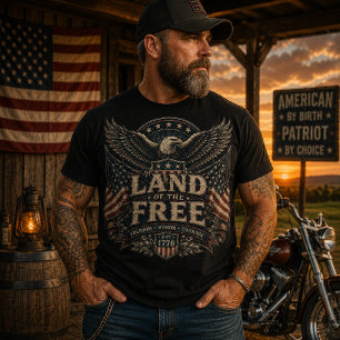 Land Der Freien Vintage Patriotischer Adler Amer T-Shirt