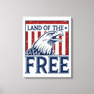 Land der Freien – Vintage-USA-Adler-Grafik Leinwanddruck