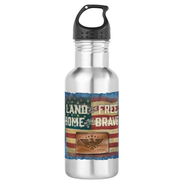 Land der Freien - Wasserflasche (Vorderseite)