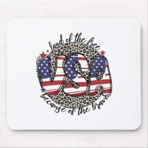 Land der freien wegen der tapferen 4. Juli Leo Mousepad