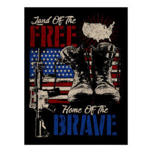 Land der freien Zuhause der Brave Poster