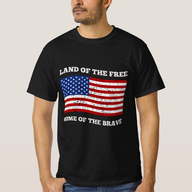 Land der freien Zuhause der Tapferkeit T-Shirt (Vorderseite)
