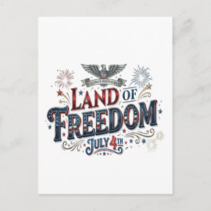 Land der Freiheit 4. Juli Patriotisch Postkarte