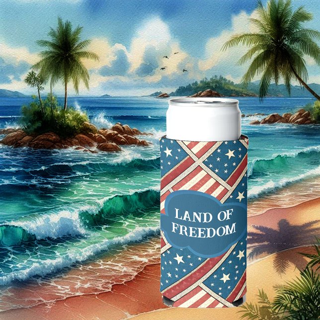 Land der Freiheit Amerikanische Unabhängigkeit Tag Selters Dosenkühler (Land Of Freedom American Independence day Blue Red Seltzer Can Cooler)