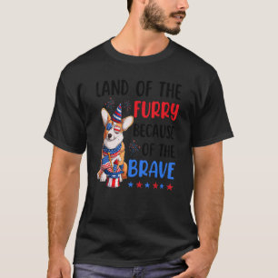 Land der Furry Corgi 4. Juli Merica USA Ame T-Shirt