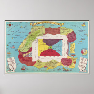 Land der Oz-Karte Poster