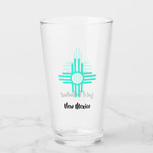 Land der Verzauberung Zia Sun Symbol Bierglas Glas