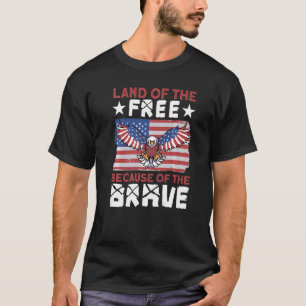 Land der Vintagen amerikanischen Flagge Patri T-Shirt