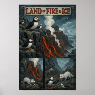 Land des Feuers und Eises - Puffins, Lava & Arctic Poster