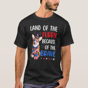 Land des flauschigen Corgi 4. Juli Merica USA Ame T-Shirt