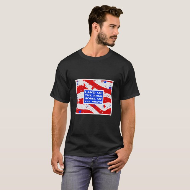 Land des freien (dunklen) T - Shirt (Vorne ganz)