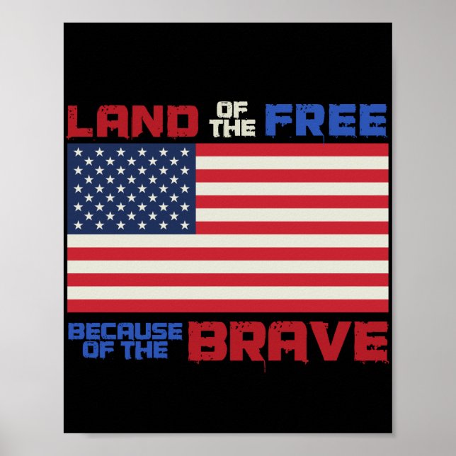 Land des freien Patriotischen USA 4. Juli Poster (Vorne)