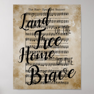 Land des kostenlosen Star-Spangled Banner Poster