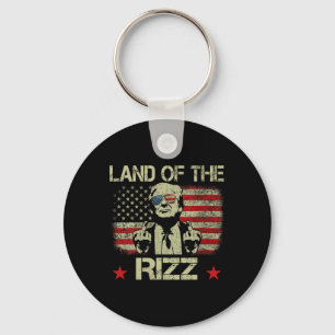 Land des Rizz Lustig Patriotisch Trump 4. Juli Schlüsselanhänger
