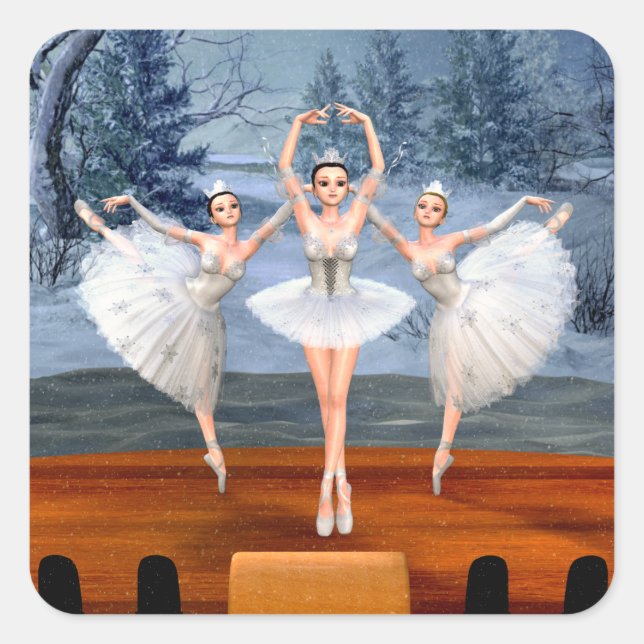 Land des Schnees tanzt Ballerinas Stickers (Vorderseite)