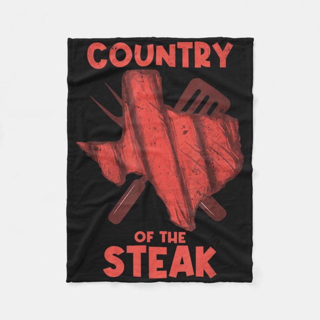 Land des Steak Barbecue Fleisch Grill Funny Tex Fleecedecke (Vorderseite)