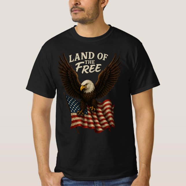 Land des T - Shirt des Freien Adlers (Vorderseite)