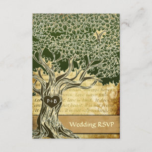 Land-Eichen-Baum-Vintage Hochzeit UAWG Karten