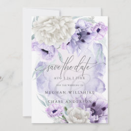 Land Elegante Flora Wasserfarben Lilac Poppies Einladung