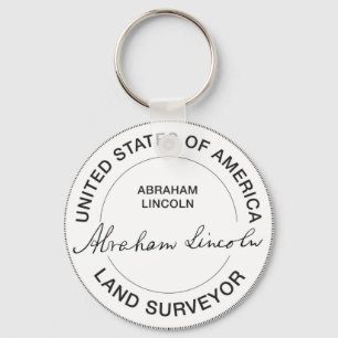 Land-Feldmesser-Siegel Abraham Lincoln US Schlüsselanhänger