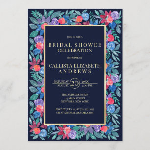 Land Floral Erdbeere Wasserfarbe Brautparty Einladung