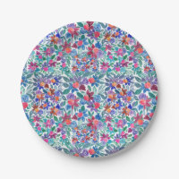 Land Floral Erdbeeren Wasserfarben Muster