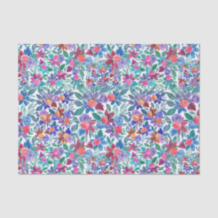 Land Floral Erdbeeren Wasserfarben Muster Seidenpapier