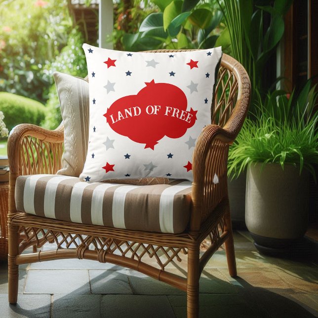Land frei blau und rot Sterne Muster Patriotic Kissen (Land Of Free Blue And Red Stars Pattern Patriotic Outdoor Pillow)