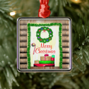 Land Frohe Weihnachtsstür Silbernes Ornament