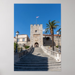 Land Gate in Korcula Stadt - Dalmatien, Kroatien Poster