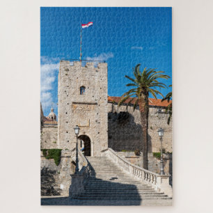 Land Gate in Korcula Stadt - Dalmatien, Kroatien Puzzle