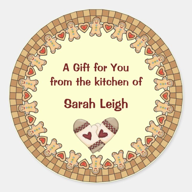 Land Gingerbrei-Food-Aufkleber Runder Aufkleber (Vorderseite)