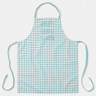 Land Gingham Karo Blau und Weiß Personalisiert Schürze