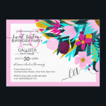 Land Golden Pink Blumen Blätter Grenz Süß 16 Einladung<br><div class="desc">Diese niedliche und ländliche 16 . Geburtstag-Geburtstagsfeier eignet sich hervorragend für die Sommer- und Frühjahrssaison. Es ist mit handgezeichnet bordeauxrot, goldgelb, aquamarin grün, rot, blau, aquablau, neonrosa Blume und Blätter illustrierten Blumenbündel auf einem rot-rosa Rahmen und weißem Hintergrund. Es ist hübsch, elegant, einzigartig und originell. Stilisieren Sie mit diesem illustrierten...</div>