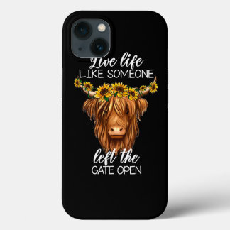 Land Heifer Highland Kuh mit Sonnenblumen Farm F Case-Mate iPhone Hülle