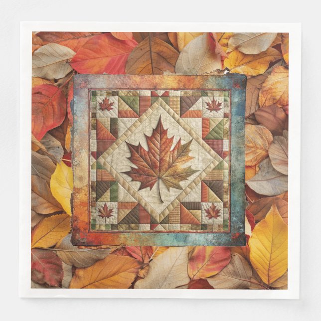 Land Herbst Leaf Papier Napkin Serviette (Vorderseite)