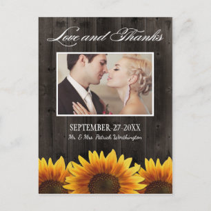 Land Holz Rustikale Sonnenblumen Danke Karten