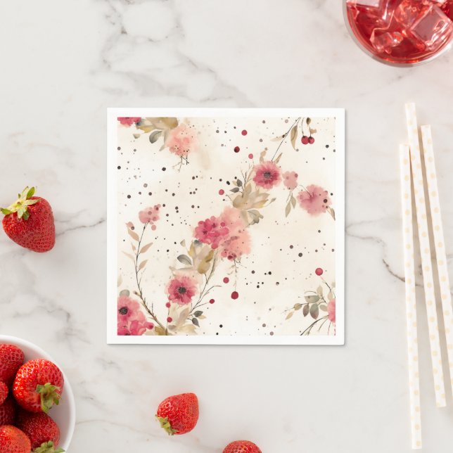 Land Hütte Blumenpapier Napkins Serviette (Beispiel)