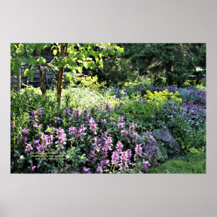 Land-Hütte Northside Frühlings-Garten Poster