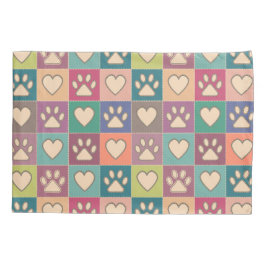 Land Hütte Paw Prints und Herz Kissenbezug