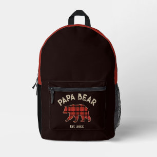 Land Kariert Papa Bär Vater Jahr Gegründet Bedruckter Rucksack