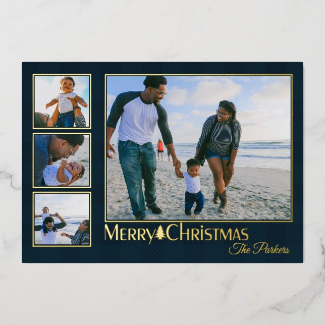 Land Kariert Traditionelles Foto Folien Feiertagskarte (Vorderseite)